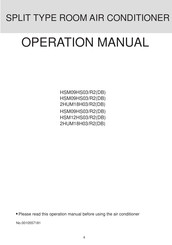 Haier HSU-09R04, HSU-12R04, HSU-18R04, HSU-24R04 Operation Manual