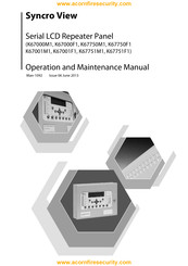 Syncro View K67001F1 Operation And Maintenance Manual