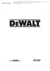DeWalt D21520 Original Instructions Manual