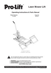 Pro-Lift PL5500 Operating Instructions & Parts Manual
