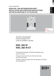 Helios KWL 360 W Installation And Operating Instructions Manual