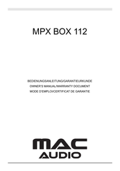 MAC Audio MPX BOX 112 Owner's Manual/Warranty Document