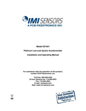 PCB Piezotronics IMI SENSORS 627A01 Installation And Operating Manual