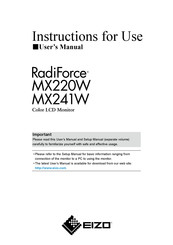 Eizo RadiForce MX220W Instructions For Use Manual