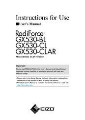 Eizo RadiForce GX530-CLAR Instructions For Use Manual