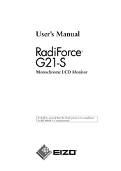Eizo RadiForce G21-S User Manual