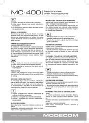 Modecom MC-400 Manual