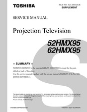 Toshiba 62HMX95 Service Manual
