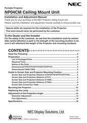 NEC NP04CM Installation And Adjustment Manual