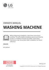 LG WT22BS6HP Owner's Manual