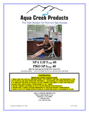 Aqua Creek Products PRO SPA 40 Manual