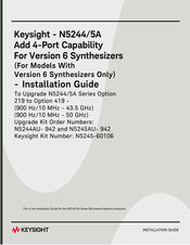 Keysight N5244/5A Installation Manual