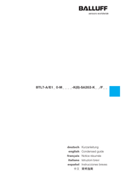 Balluff MICROPULSE BTL7-A/E1 0-M Series Condensed Manual