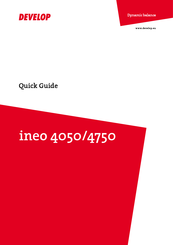 Develop ineo 4050 Quick Manual