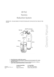 Canature WaterGroup Tannins 585TLC-150 Owner's Manual
