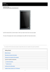 Sony NW-A56HN Help Manual