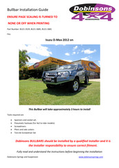 Dobinsons Isuzu D-Max 2012 on Installation Manual