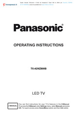 Panasonic TX-42MZ800B Operating Instructions Manual