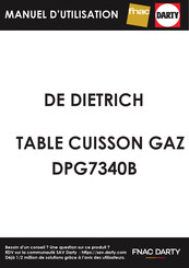DeDietrich DPG7340B Manual For Installation And Use