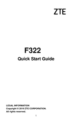 Zte F322 Quick Start Manual