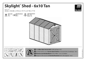 Palram Skylight Shed-6x10 Tan Manual