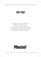 Magnat Audio SB 180 Important Notes For Installation & Warranty Card