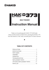 Hakko Electronics 373 Instruction Manual
