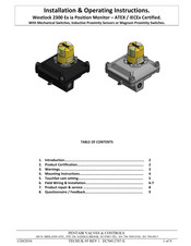 Pentair Westlock 2300 Ex ia Series Installation & Operating Instructions Manual