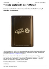 Two notes Audio Engineering Torpedo Captor X SE User Manual