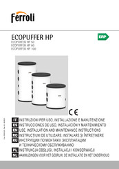 Ferroli ECOPUFFER HP 100 Use, Installation And Maintenance Instructions