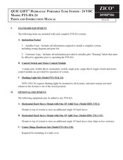 Zico QUIC-LIFT PTS-HA-24 Parts And Instruction Manual
