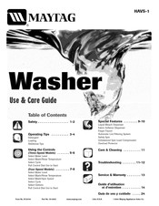 Maytag HAVS-1 Use & Care Manual