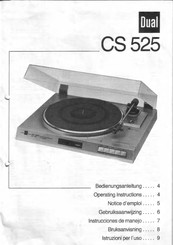 Dual CS 525 Operating Instructions Manual