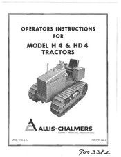 Allis-Chalmers H 4 Operator Instructions Manual