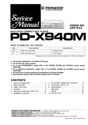 Pioneer PD-X940M Service Manual