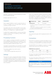 Abb 520ADD02 Connection And Settings Manual