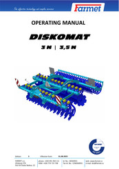 Farmet DISKOMAT 3 N Operating Manual