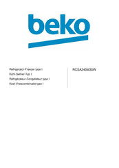 Beko RCSA240M30W Manual