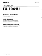 Sony TU-1041U Operating Instructions Manual