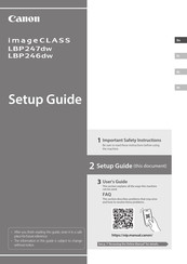 Canon imageCLASS LBP247dw Setup Manual