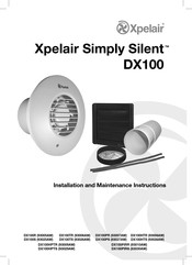 Xpelair DX100TR Installation And Maintenance Instructions Manual