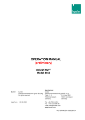 Burster DIGISTANT 4463 Operation Manual