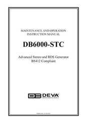 DEVA Broadcast DB6000-STC Maintenance And Operation Instruction Manual