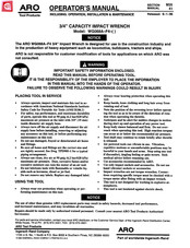 ARO WG068A-F4 Series Operator's Manual