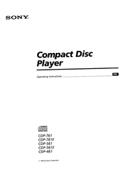 Sony CDP-761 Operating Instructions Manual