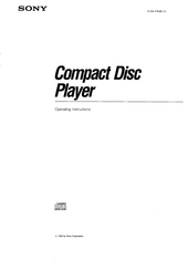Sony CDP-991 Operating Instructions Manual