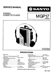 Sanyo MGP17 Service Manual