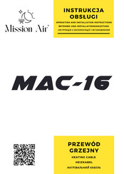 Mission Air MAC-16 Operation And Installation Instructions Manual