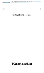 KitchenAid KHGD5 77510 Instructions For Use Manual