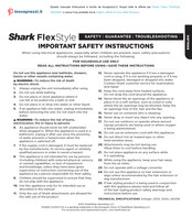 Shark Clean FlexStyle HD424EU Important Safety Instructions Manual